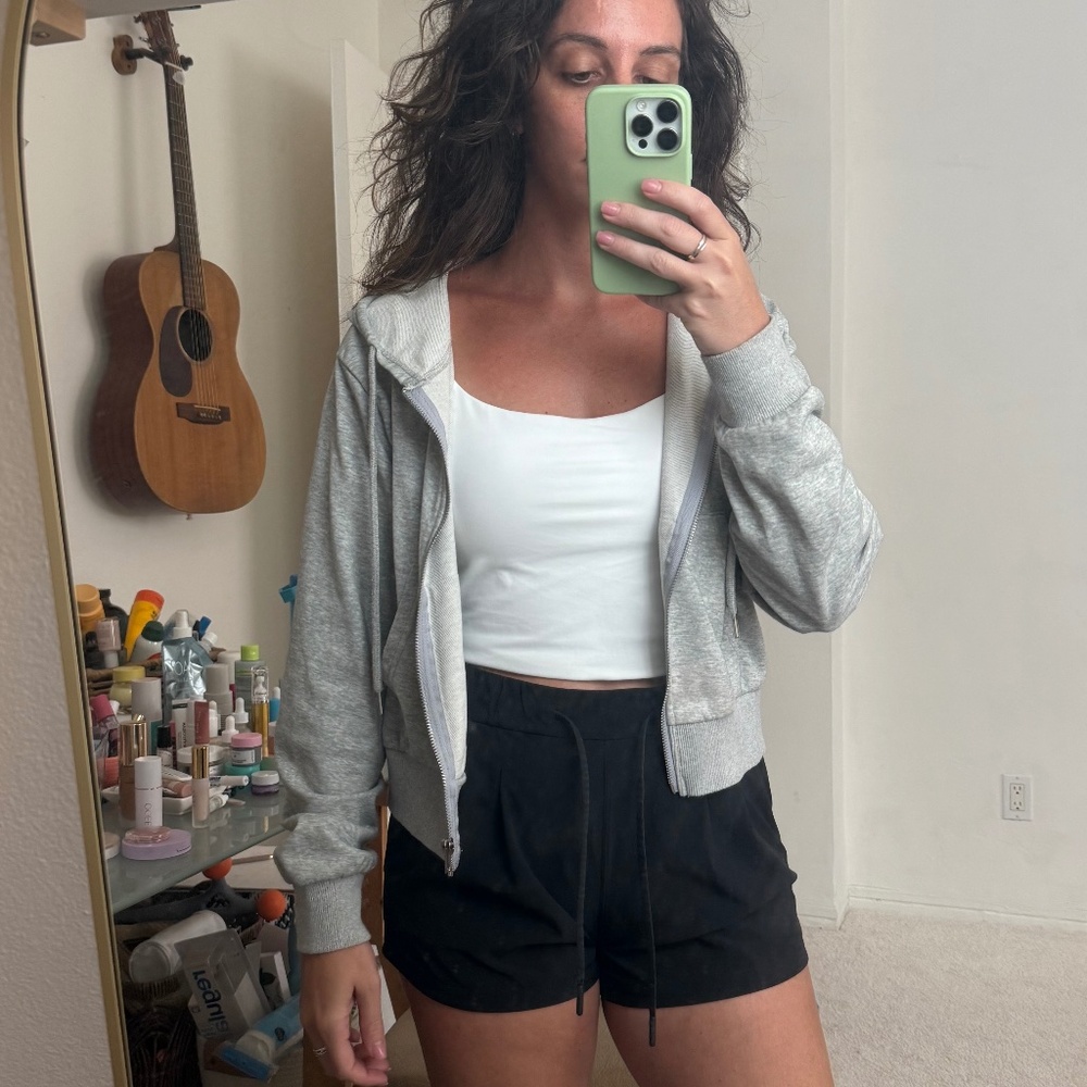 grey zip up jacket Lightweight